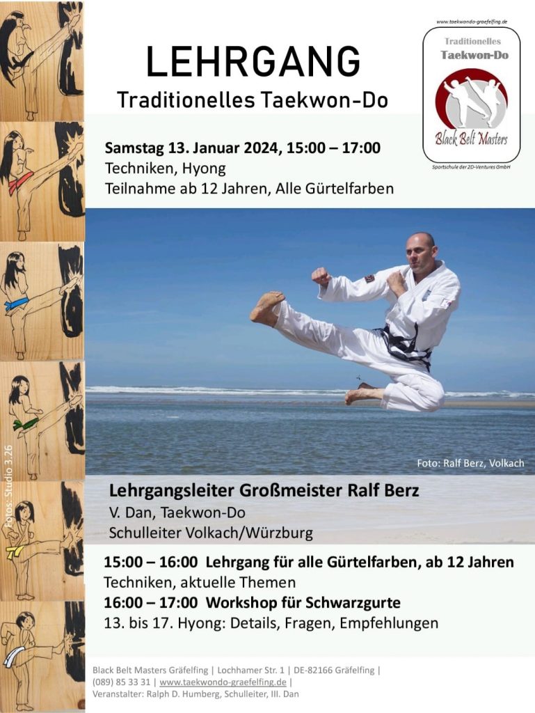 Taekwon-Do Lehrgang mit Großmeister Ralf Berz, Black Belt Masters Gräfelfing